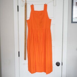 Everlane the Seersucker Midi Dress Orange S
